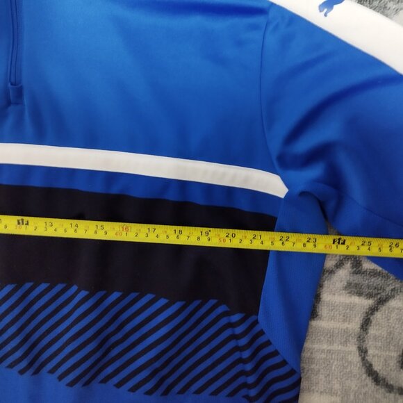 Puma Men Sweater Quarter-Zip - XXL - Blue & White - Picture 6 of 8